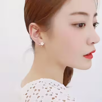 925銀針×小白花枝葉晶鑽×耳針