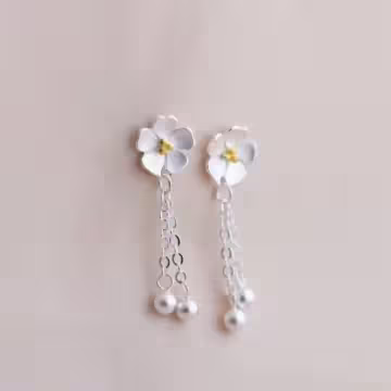 925銀針×櫻花垂簾×耳針