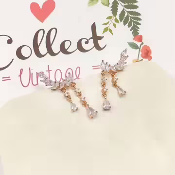 羽鑽垂珠×吊墜耳環