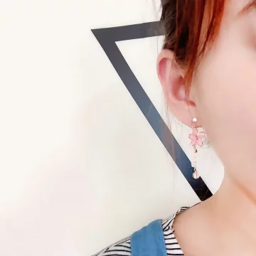 粉櫻綻開×吊墜耳環.avif