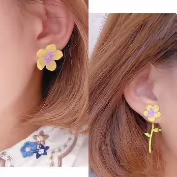 春暖花開×不對稱後掛式耳環×共二色