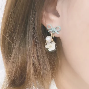 少女心蝴蝶結櫻花琉璃×吊墜耳環×灰綠.avif