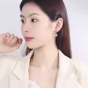 星星小熊愛心×不對稱吊墜耳扣