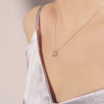 925銀飾×幾何球鏤空晶鑽×鎖骨項鍊