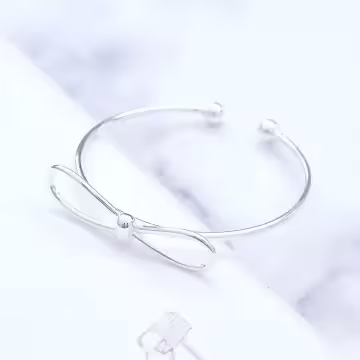 925銀飾×線條蝴蝶結×開口手環