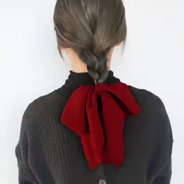 垂墜感雪紡蝴蝶結×髮束×共六色