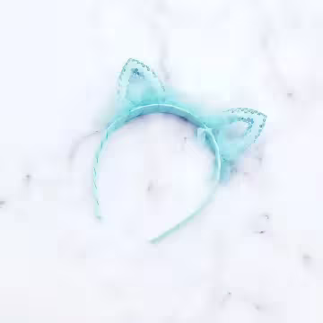 蕾絲貓耳朵抓皺×髮箍×共三色