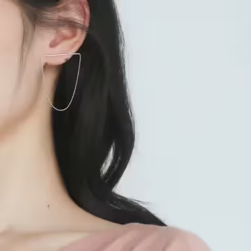 925銀針×隨性圓珠鍊條×耳針