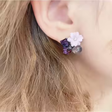 紫魅迷情×吊墜耳環