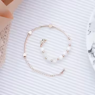 愛心彎桿貓眼石×手鍊