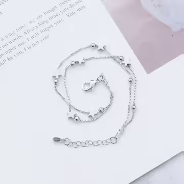 925銀飾×星星圓珠雙層×手鍊