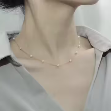 氣質滿串珍珠×鎖骨項鍊