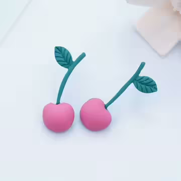 粉紅小櫻桃×吊墜耳環