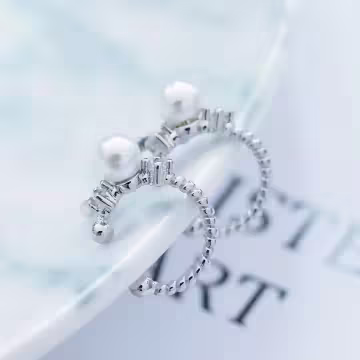 珍珠光芒×U型耳骨耳夾