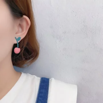 粉紅小櫻桃×吊墜耳環.avif