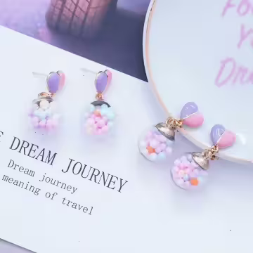 繽樂愛心糖果圓珠&times;吊墜耳環