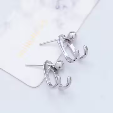 925銀針×雙線掛勾×後掛式耳針