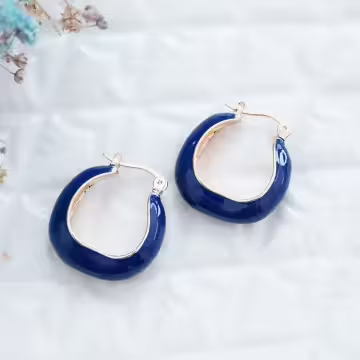 寶藍御姐範×吊墜耳環