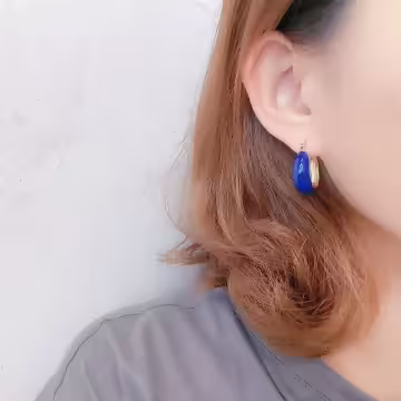 寶藍御姐範×吊墜耳環