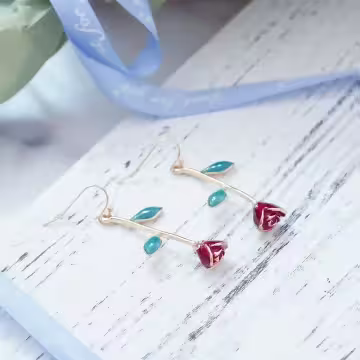 風中的玫瑰×吊墜耳勾