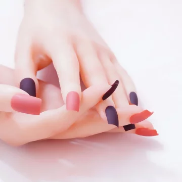 粉磚咖色撞色霧面×穿戴式手指甲片×二十四入 .avif