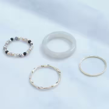 波西米亞串珠壓克力×四套件戒指組×共三色