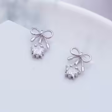925銀針×星鑽蝴蝶領結×耳針