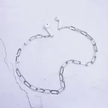 銀色個性大鍊子×無線耳機眼鏡口罩防丟項鍊