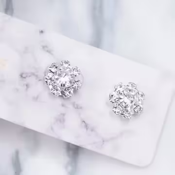 晶鑽立體雪花×磁吸耳夾/裝飾小物