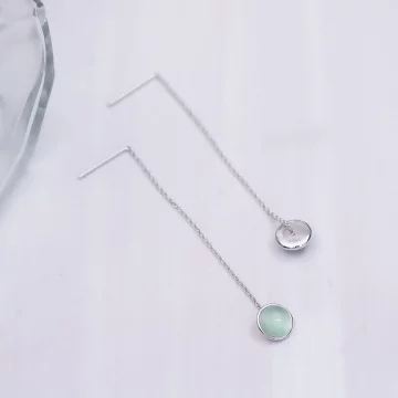 925銀針×翠綠半圓貓眼石×吊墜耳線.avif
