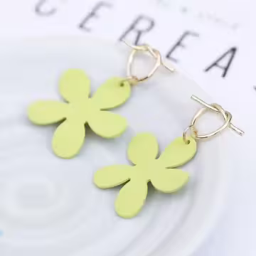 打結愛心小綠花&times;吊墜耳環