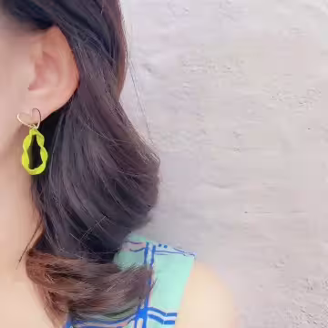 扭結綠圈圈愛心&times;吊墜耳環