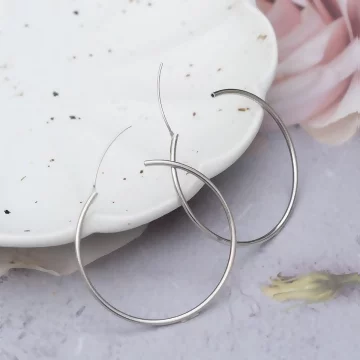 925銀針×極簡光面大圓圈×耳扣.avif