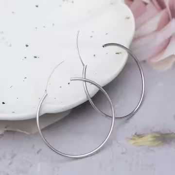 925銀針×極簡光面大圓圈×耳扣