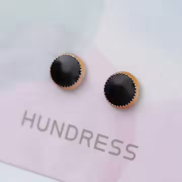 酷黑圓玫瑰金框×磁吸耳夾/裝飾小物