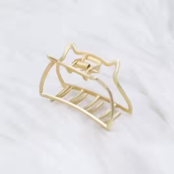 貓臉金屬線框×鯊魚髮夾