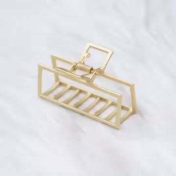 長方形金屬線框×鯊魚髮夾
