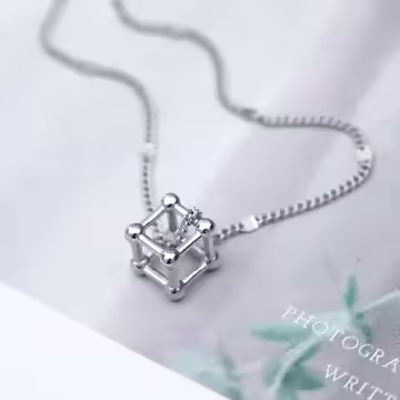 925銀飾×立方體幾何×鎖骨項鍊