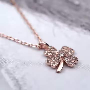 玫瑰金四葉幸運草×鎖骨項鍊
