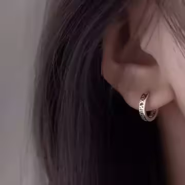 925銀針×羅馬數字×耳扣