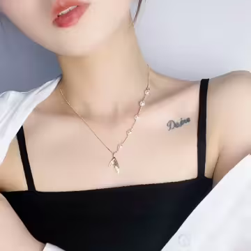 甜美魚尾半邊珍珠×項鍊