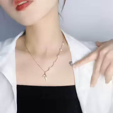 甜美魚尾半邊珍珠×項鍊