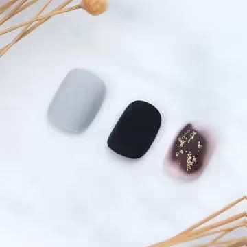 黑灰迷煙金蔥霧面×穿戴式手指甲片×二十四入