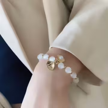 貓眼石貝殼珍珠×抽拉式手鍊