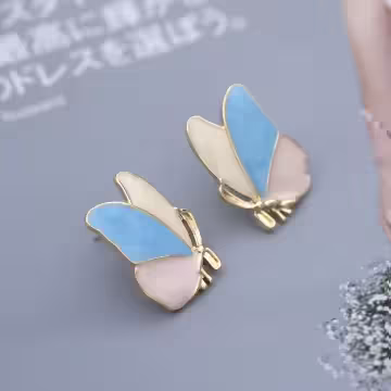 少女藍粉蝴蝶飛×吊墜耳環
