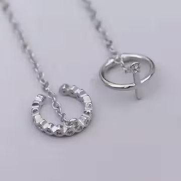 十字晶鑽相連×單邊U型耳骨夾