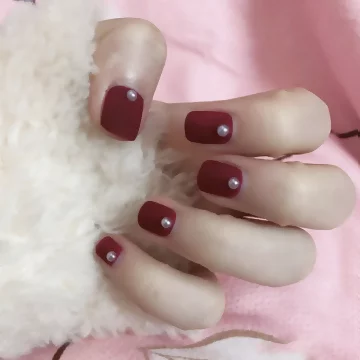 酒紅小珍珠霧面×穿戴式手指甲片×二十四入.avif