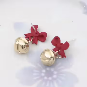 紅領結小鈴鐺×吊墜耳環