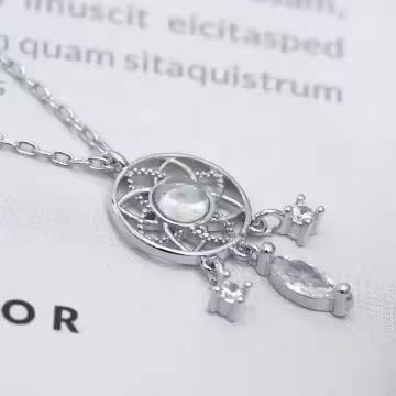 925銀飾×捕夢網月光水滴×鎖骨項鍊