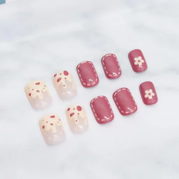 雪糕流心磚紅花朵亮面×穿戴式手指甲片×二十四入.avif